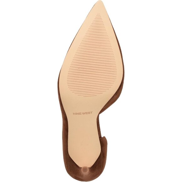Nine West Women Brown Suede Polyurethane Closed Pointed Toe Stiletto Heels Pumps - Picture 4 of 6